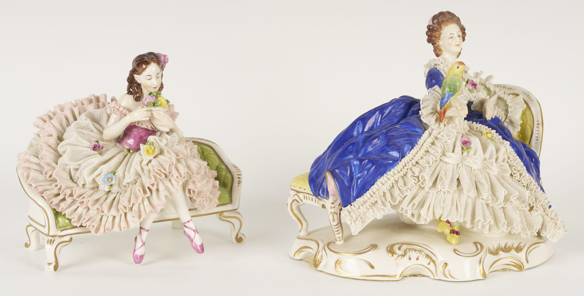 Lot 1161: 5 Dresden Lace Figures, Volkstedt