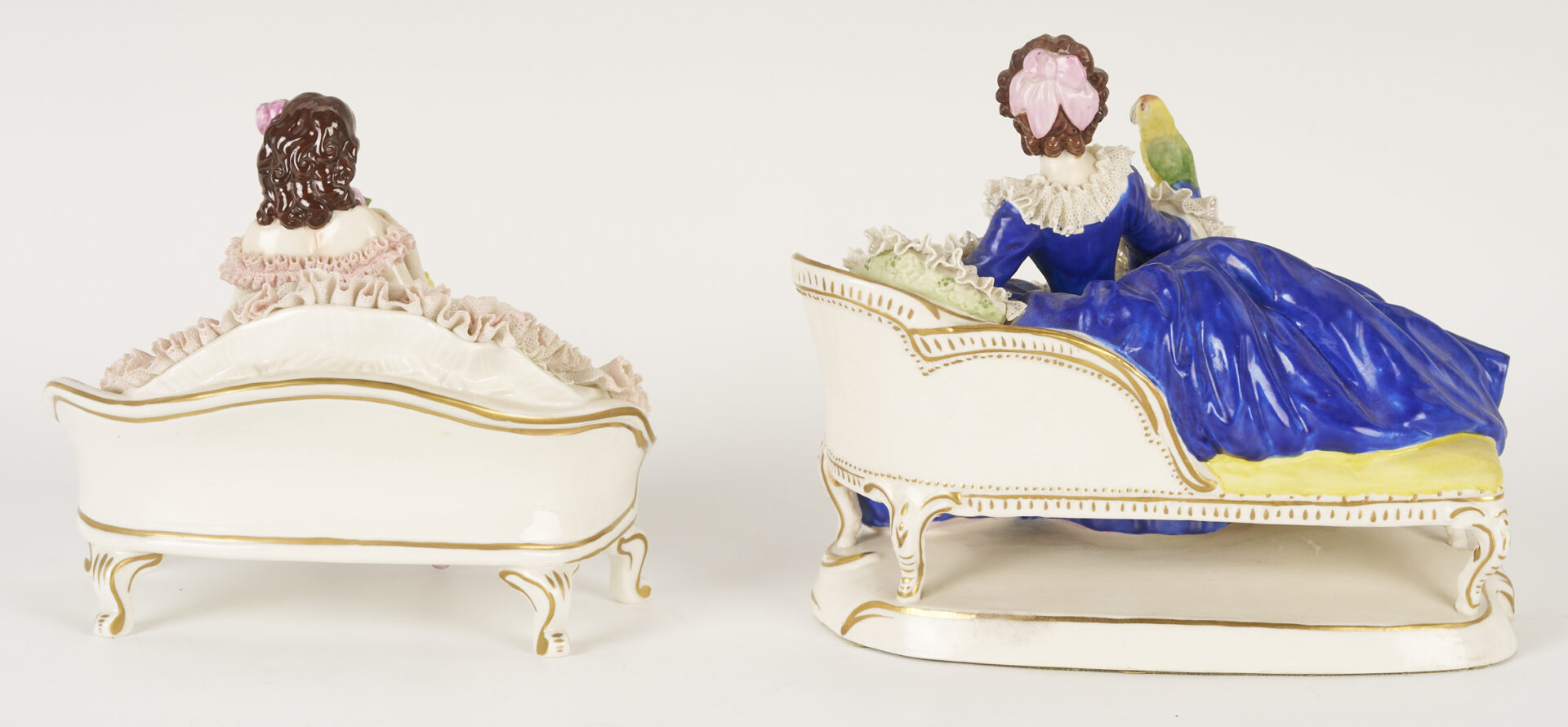 Lot 1161: 5 Dresden Lace Figures, Volkstedt