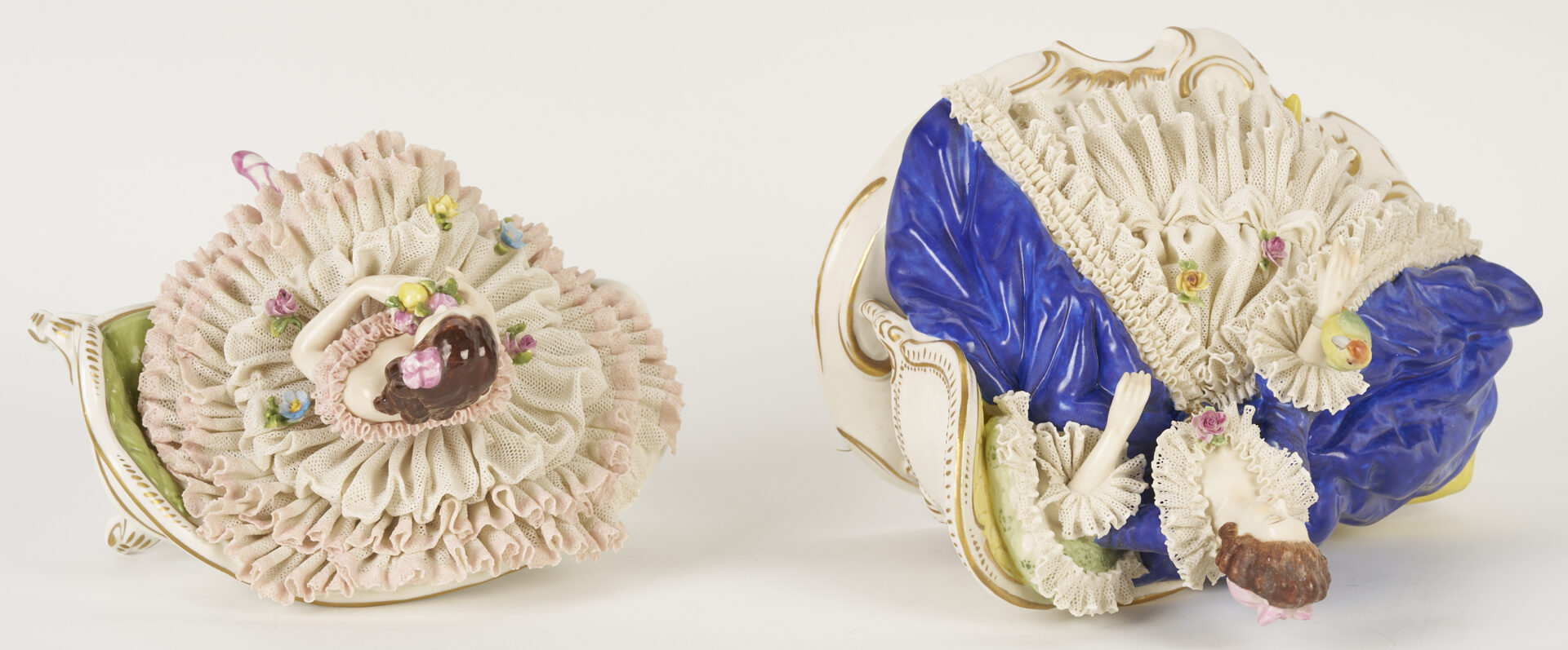 Lot 1161: 5 Dresden Lace Figures, Volkstedt