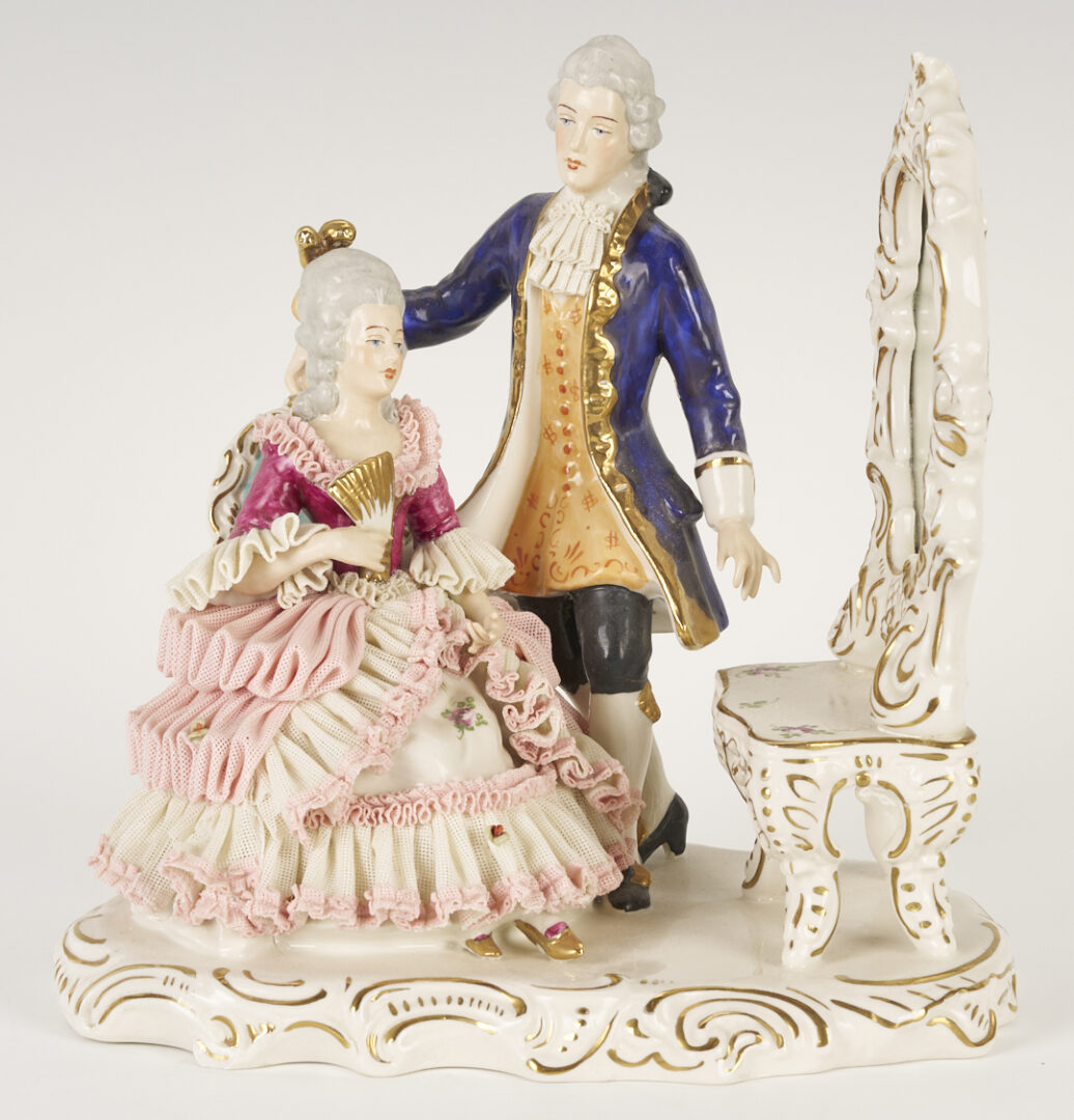 Lot 1161: 5 Dresden Lace Figures, Volkstedt