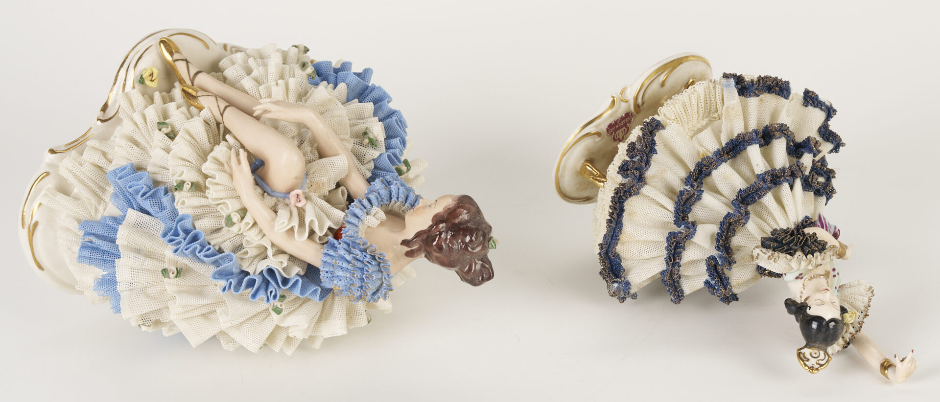 Lot 1161: 5 Dresden Lace Figures, Volkstedt