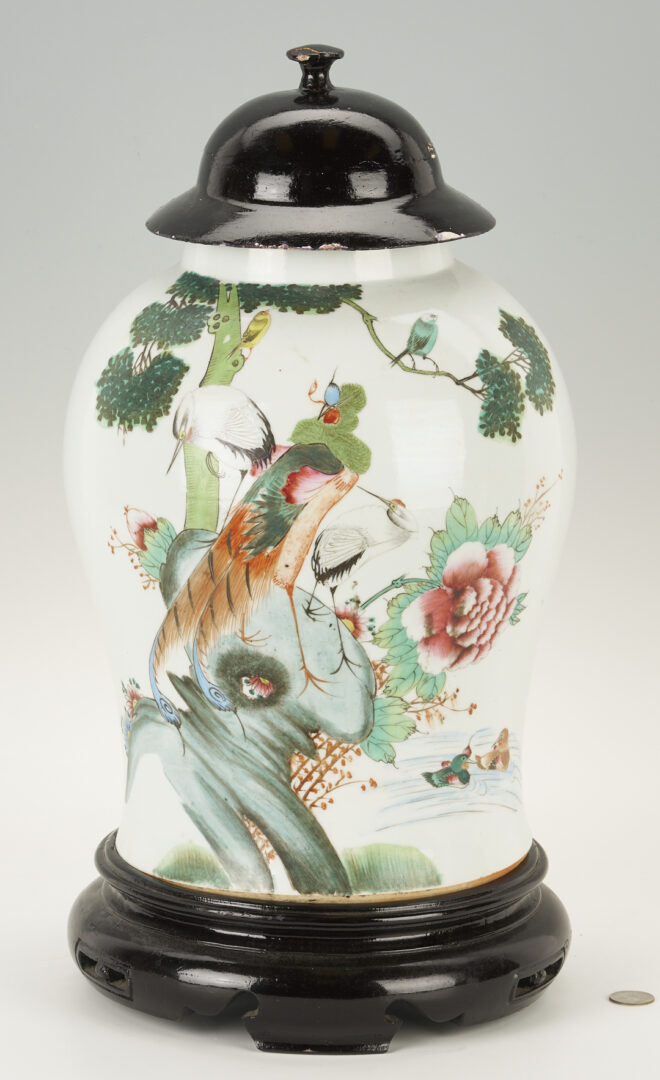 Lot 1162: Chinese Famille Rose Porcelain Poem Jar