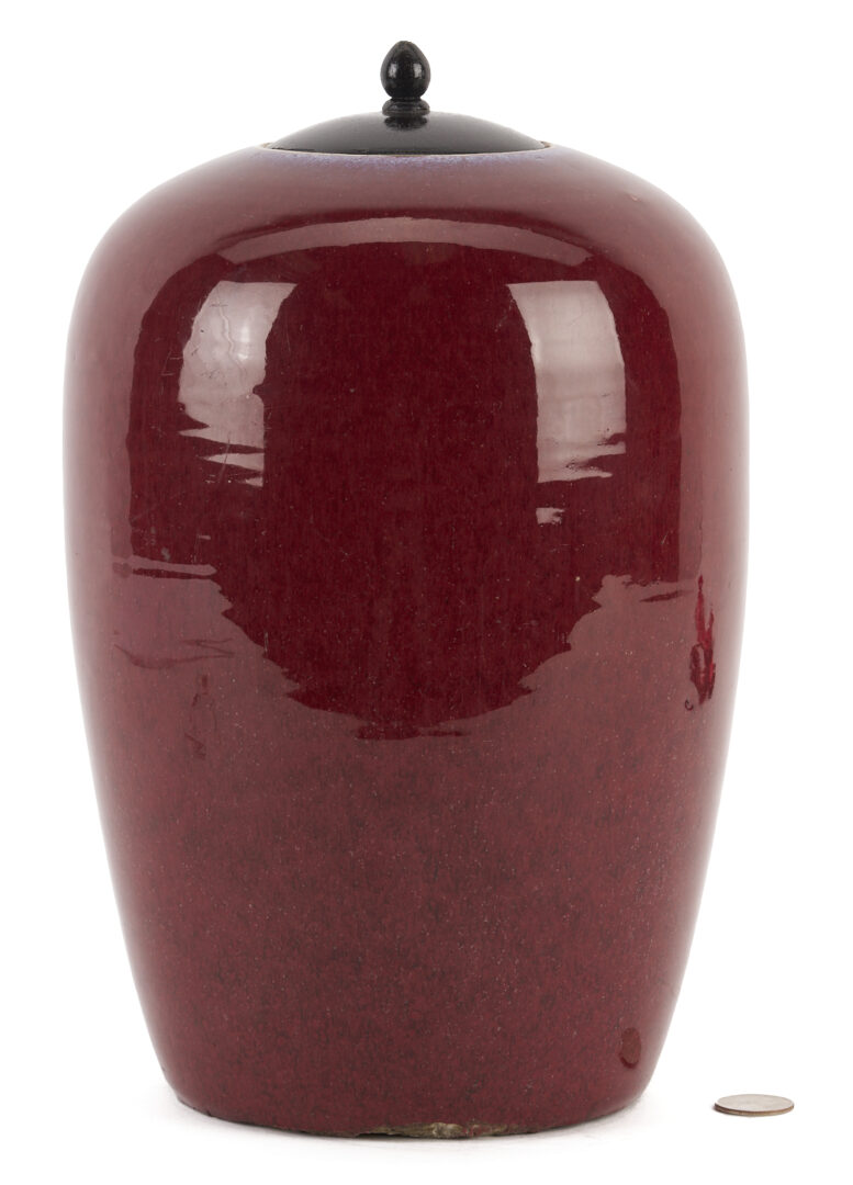Lot 1167: Chinese Oxblood Flambe Jar