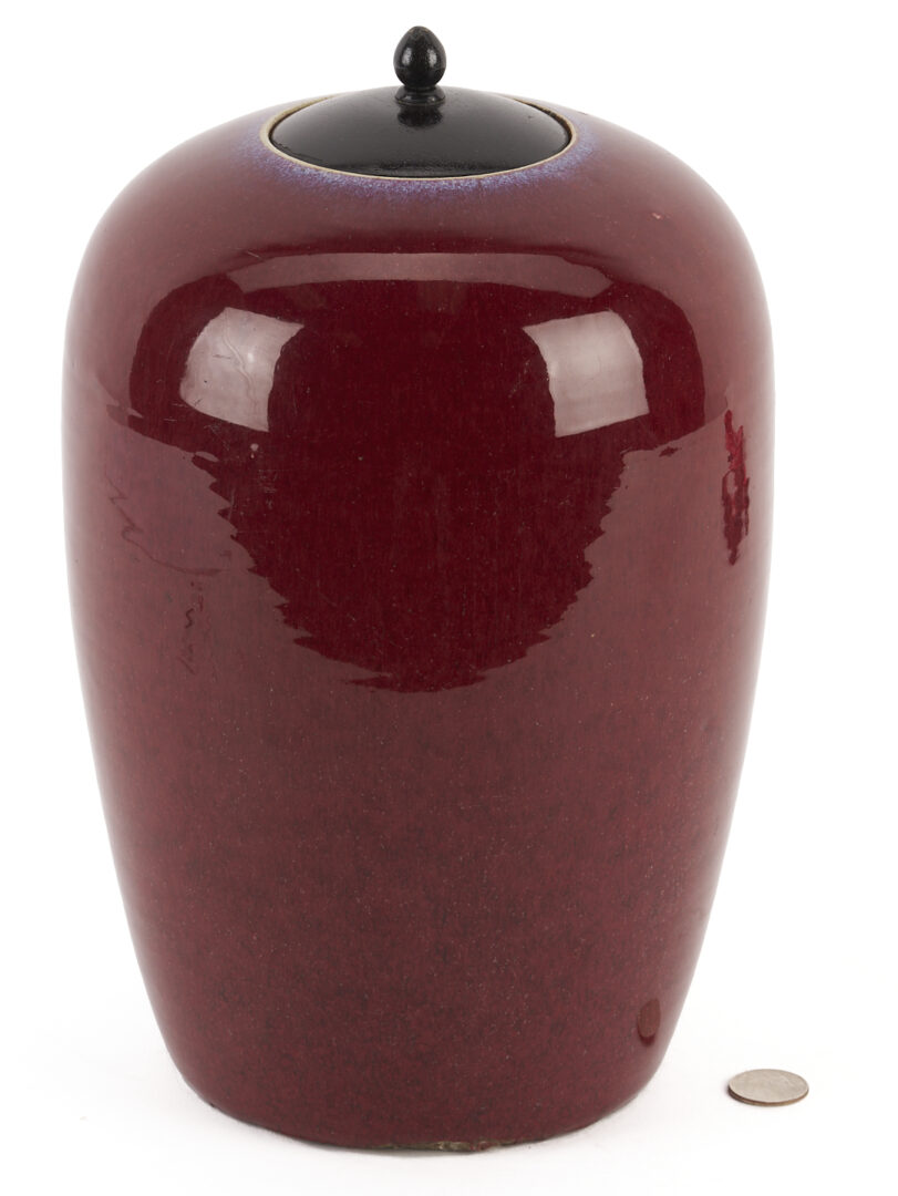 Lot 1167: Chinese Oxblood Flambe Jar