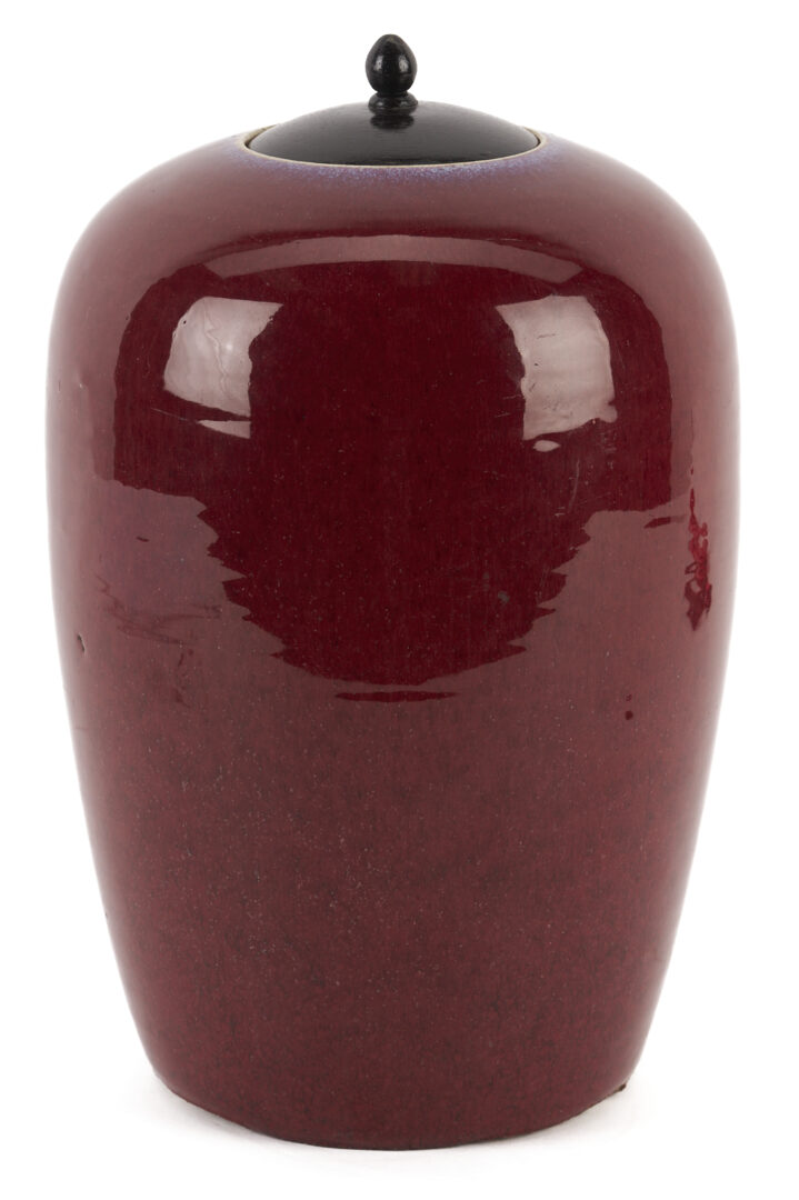 Lot 1167: Chinese Oxblood Flambe Jar