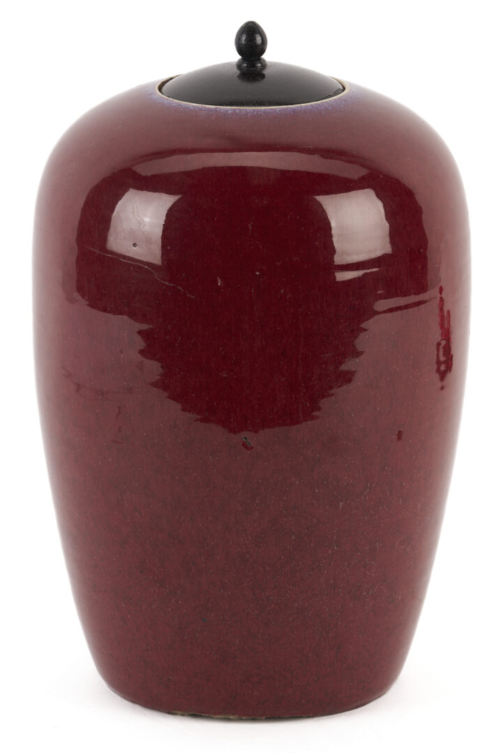 Lot 1167: Chinese Oxblood Flambe Jar