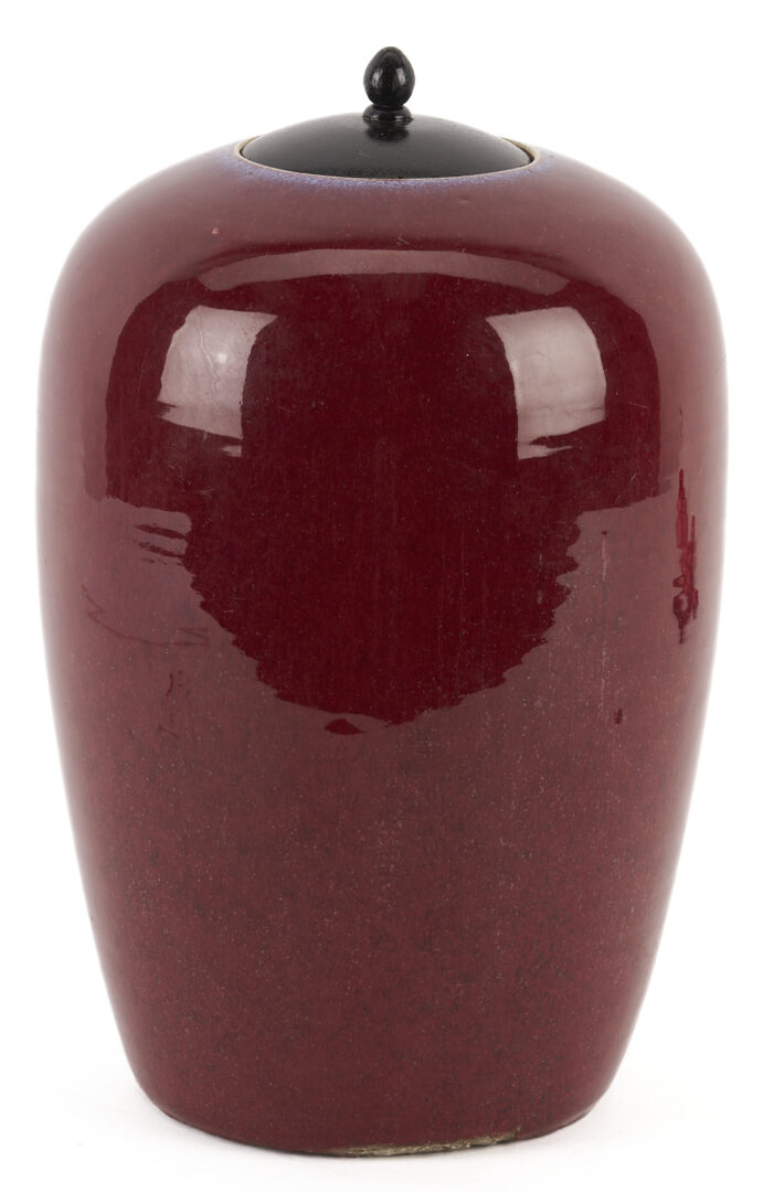 Lot 1167: Chinese Oxblood Flambe Jar