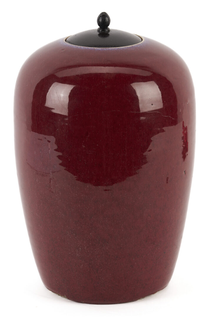 Lot 1167: Chinese Oxblood Flambe Jar