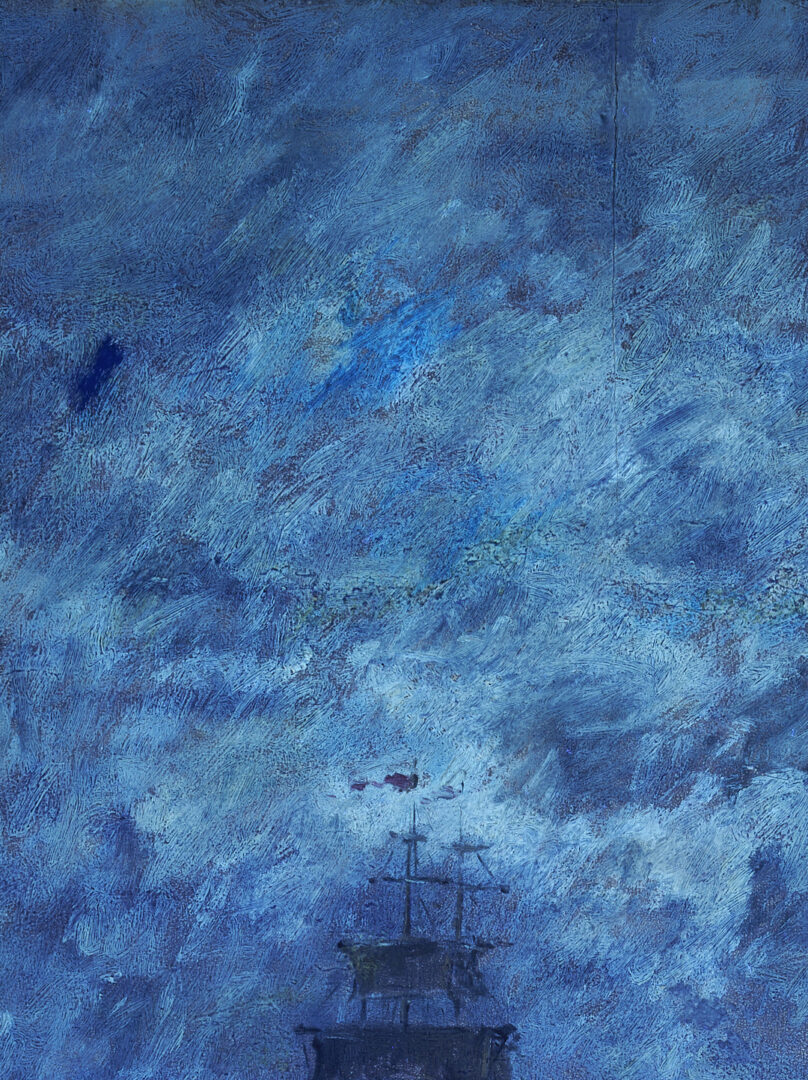 Lot 116: Eugene Boudin O/B Painting, French Harbor