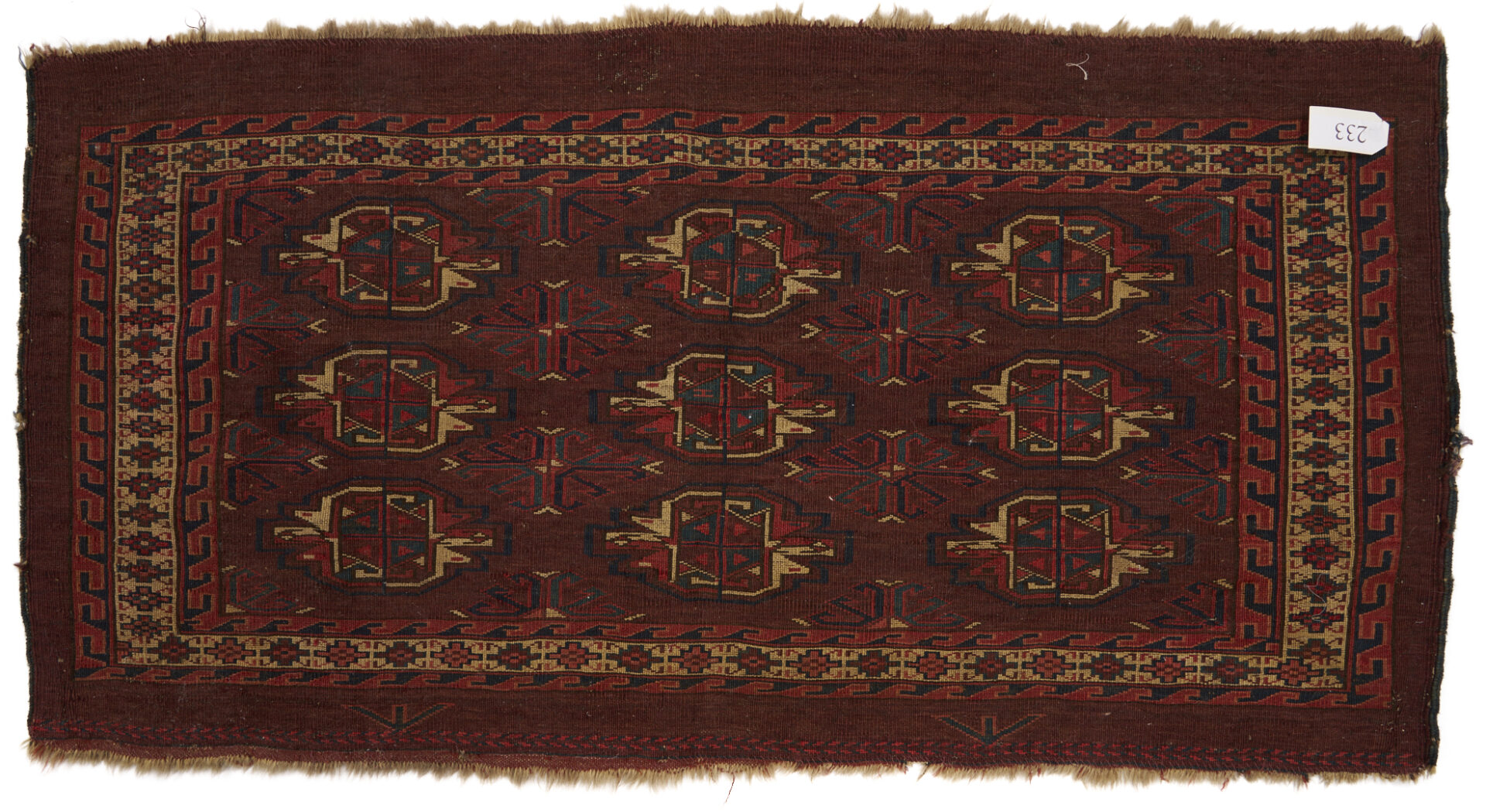 Lot 1171: 2 Antique Yomud or Yomut Turkmen Chuval Rugs