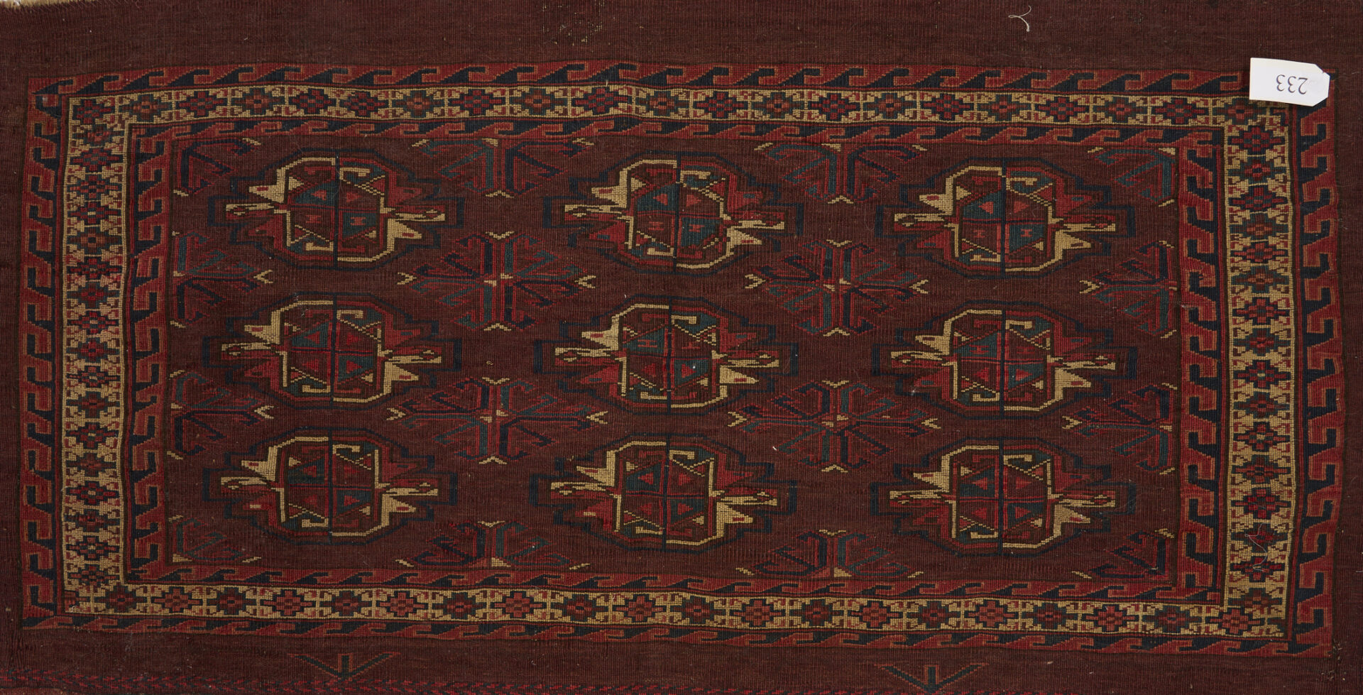 Lot 1171: 2 Antique Yomud or Yomut Turkmen Chuval Rugs