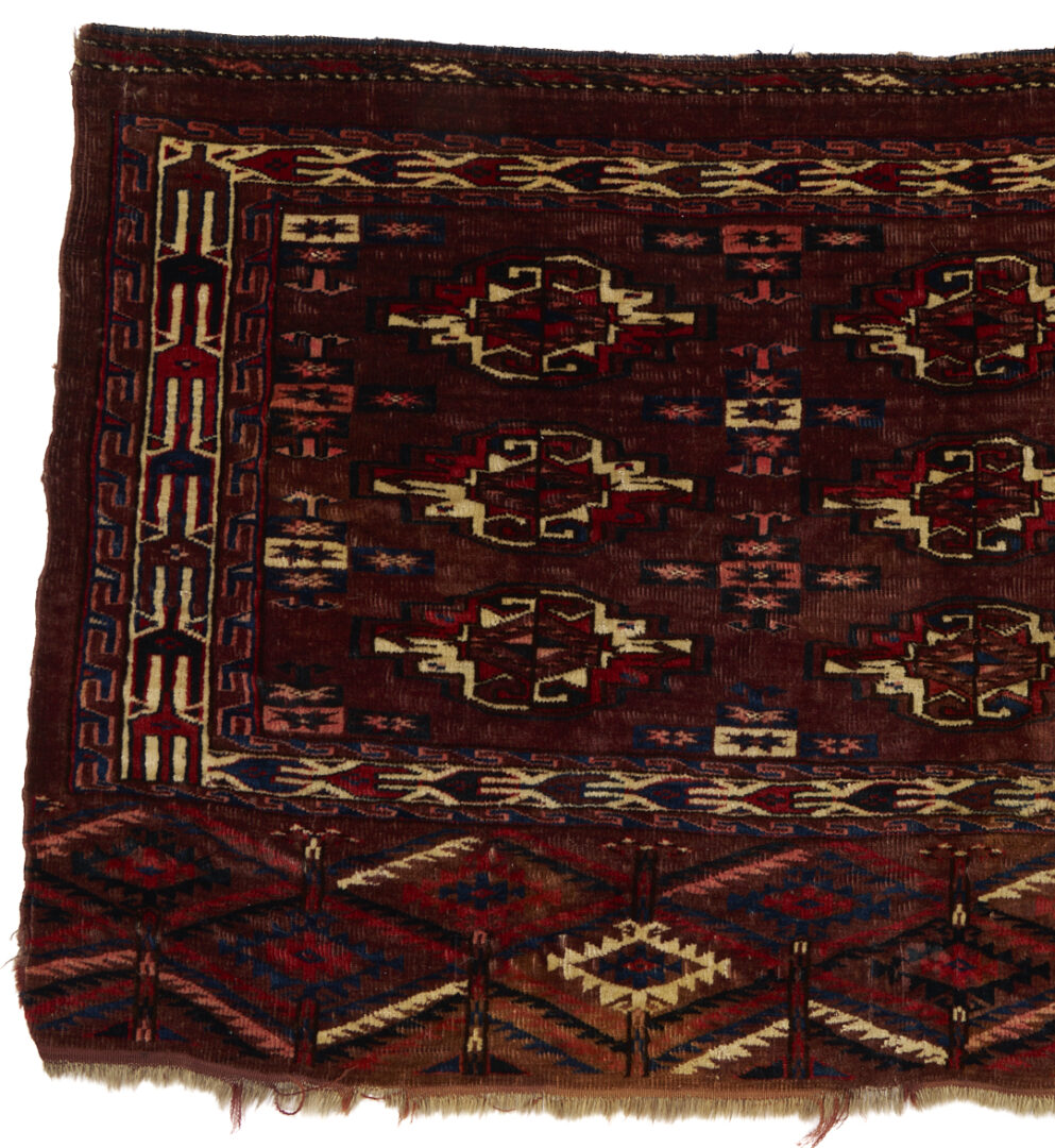 Lot 1171: 2 Antique Yomud or Yomut Turkmen Chuval Rugs