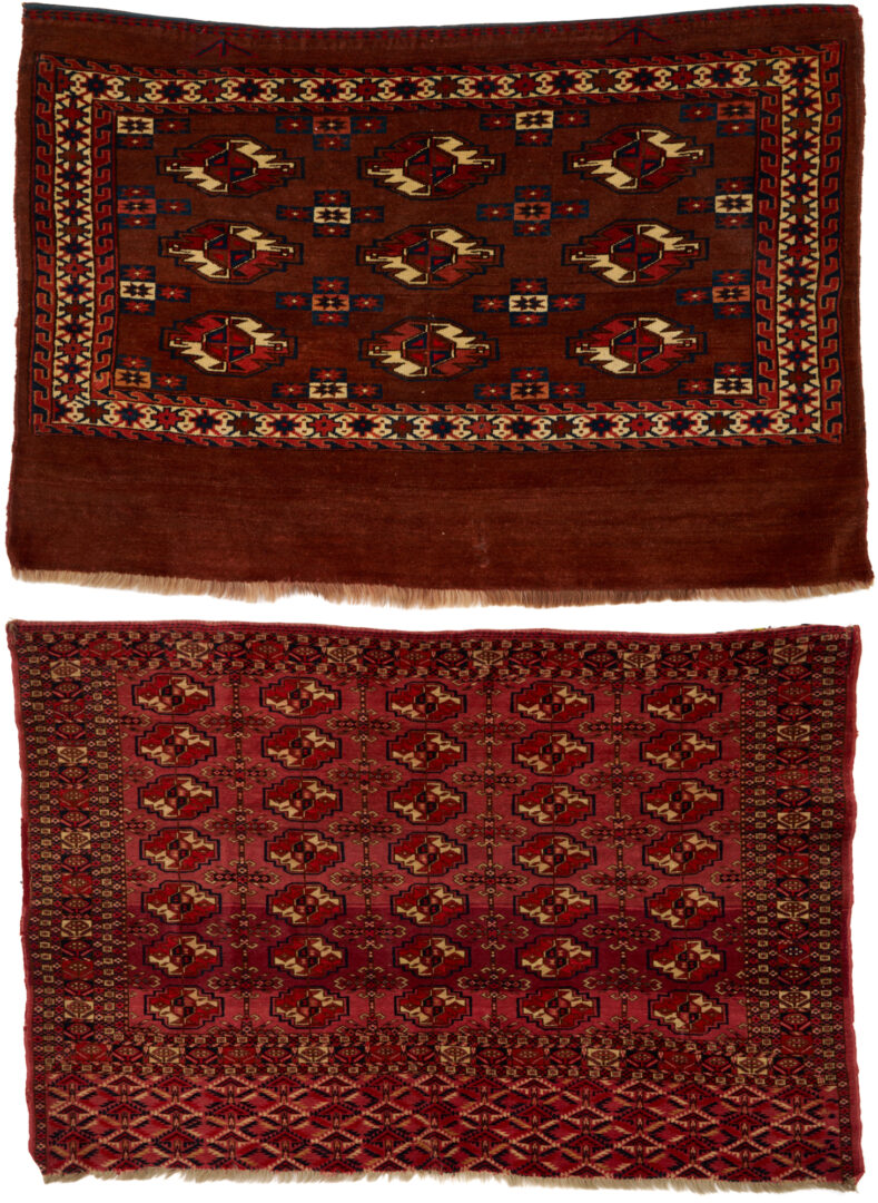 Lot 1173: 2 Antique Turkmen Chuval  Weavings, Tekke & Yomud