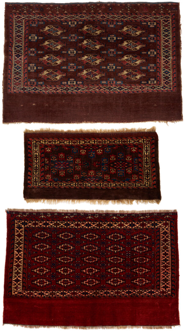 Lot 1174: 3 Antique Turkmen Tribal Weavings, incl.Chuvals and Torba