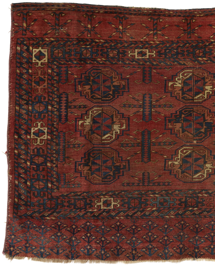 Lot 1176: 2 Antique Yomud Turkmen Tribal Rugs, Chuval & Ensi