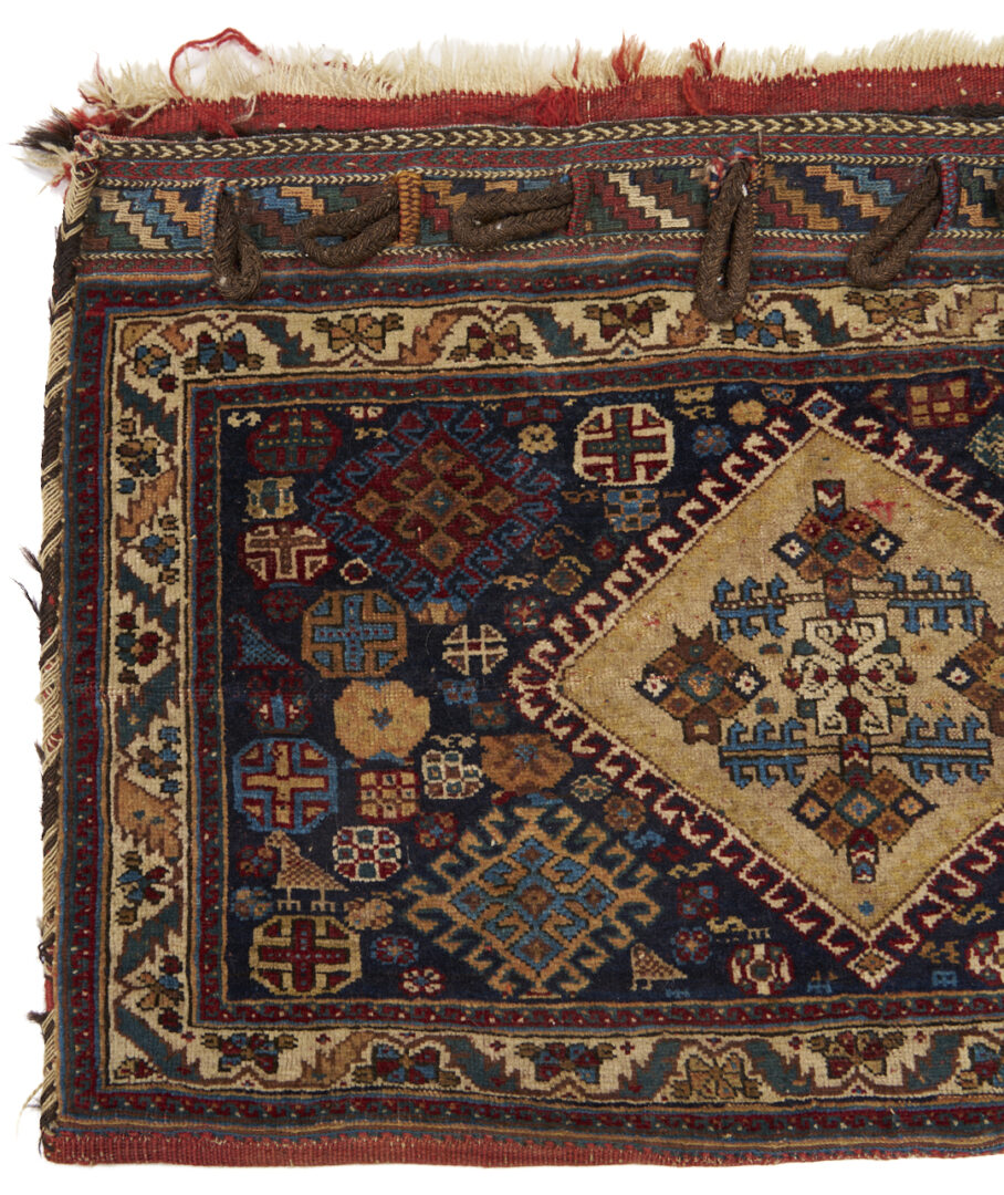 Lot 1178: 3 Tribal Bag or Bagface Weavings, Qashqai, Baluch, & Kurdish