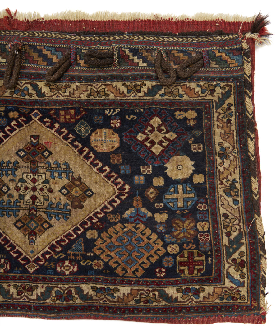 Lot 1178: 3 Tribal Bag or Bagface Weavings, Qashqai, Baluch, & Kurdish