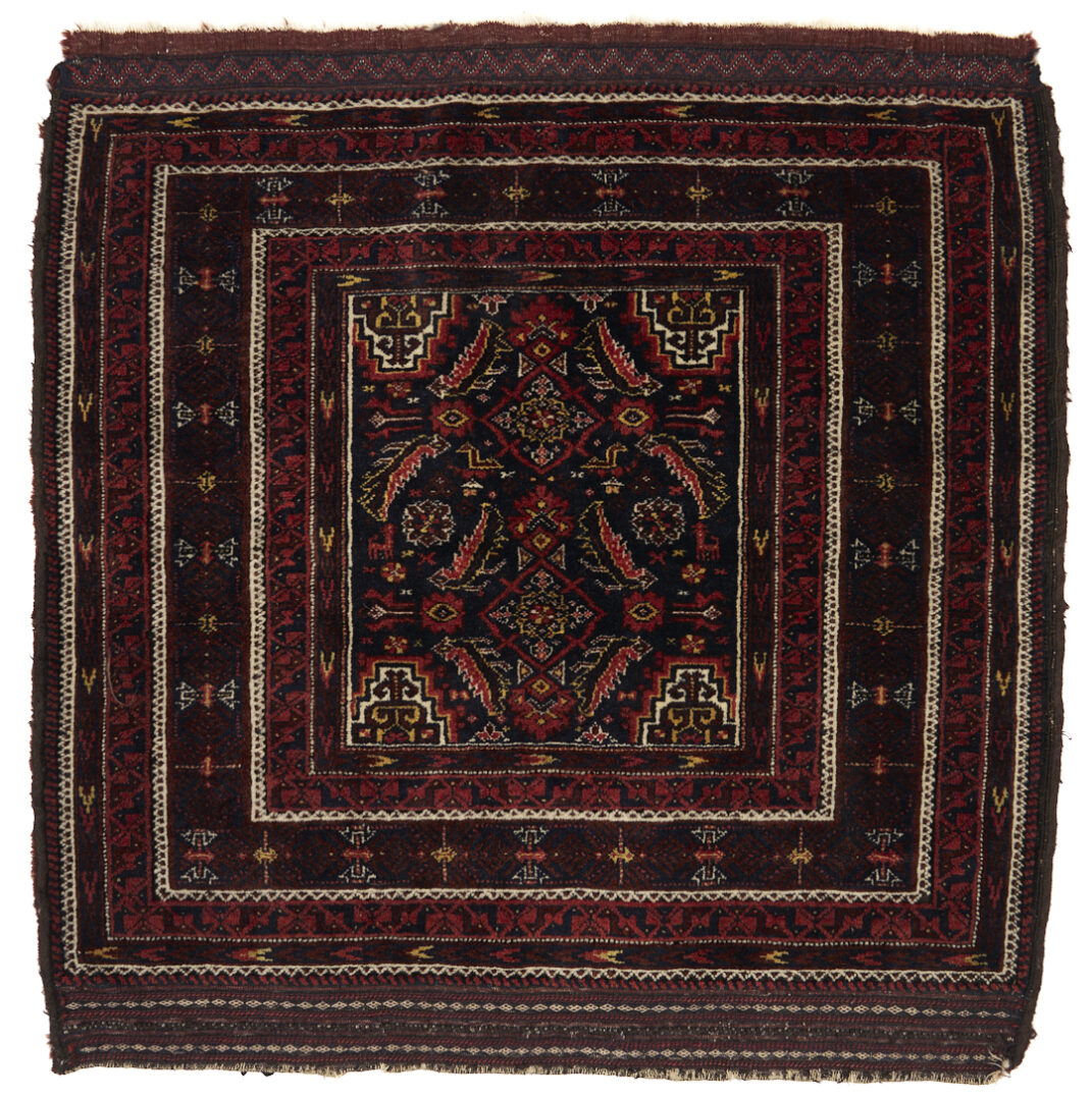 Lot 1178: 3 Tribal Bag or Bagface Weavings, Qashqai, Baluch, & Kurdish