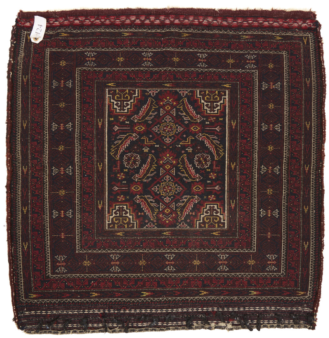 Lot 1178: 3 Tribal Bag or Bagface Weavings, Qashqai, Baluch, & Kurdish