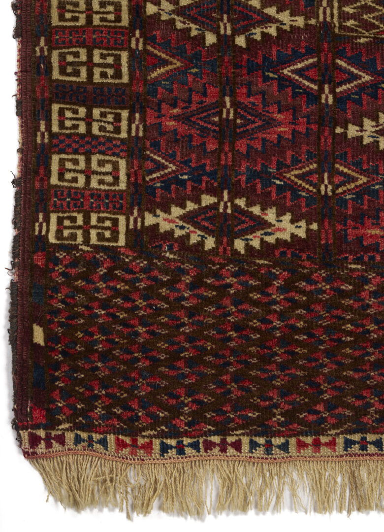 Lot 1179: 2 Antique Yomud or Yomut Turkmen Rugs, Chuval and Ensi