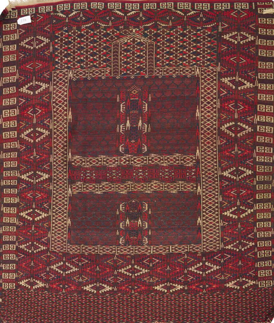 Lot 1179: 2 Antique Yomud or Yomut Turkmen Rugs, Chuval and Ensi