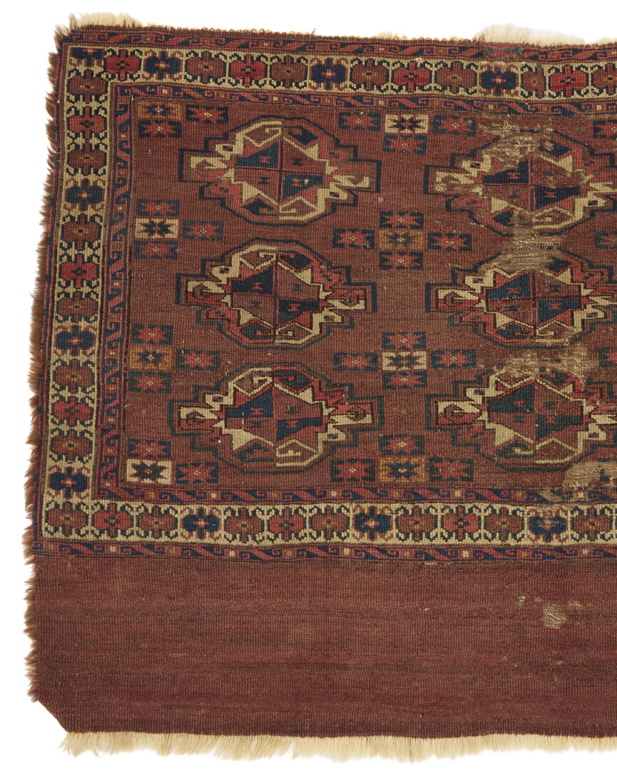Lot 1179: 2 Antique Yomud or Yomut Turkmen Rugs, Chuval and Ensi