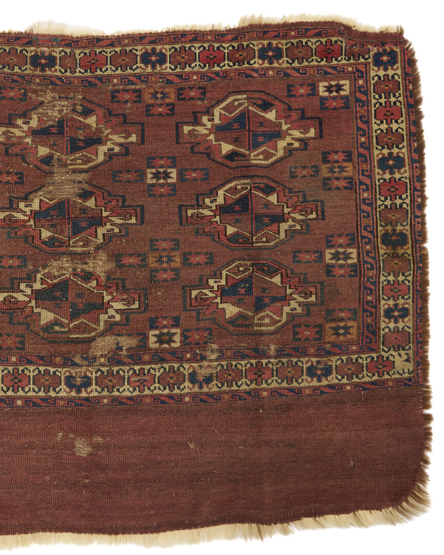 Lot 1179: 2 Antique Yomud or Yomut Turkmen Rugs, Chuval and Ensi