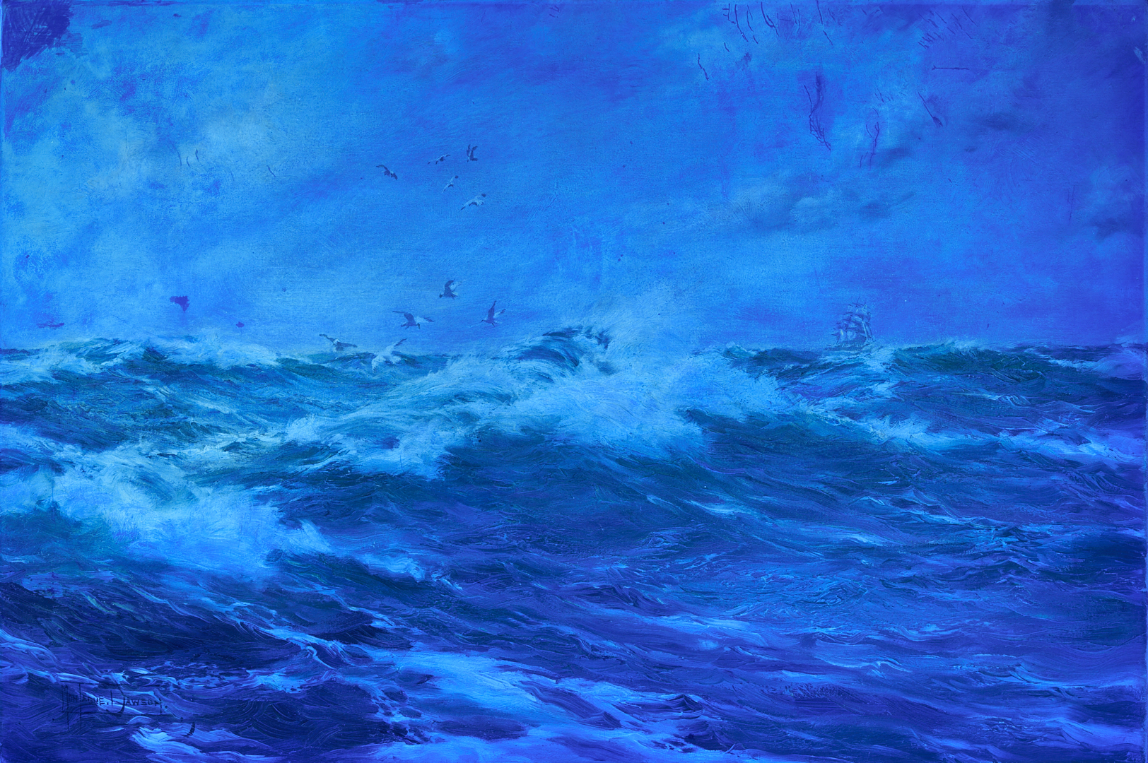 Lot 117: Montague Dawson O/C Maritime Seascape Painting