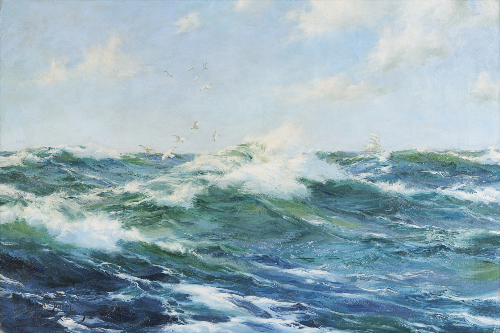 Lot 117: Montague Dawson O/C Maritime Seascape Painting