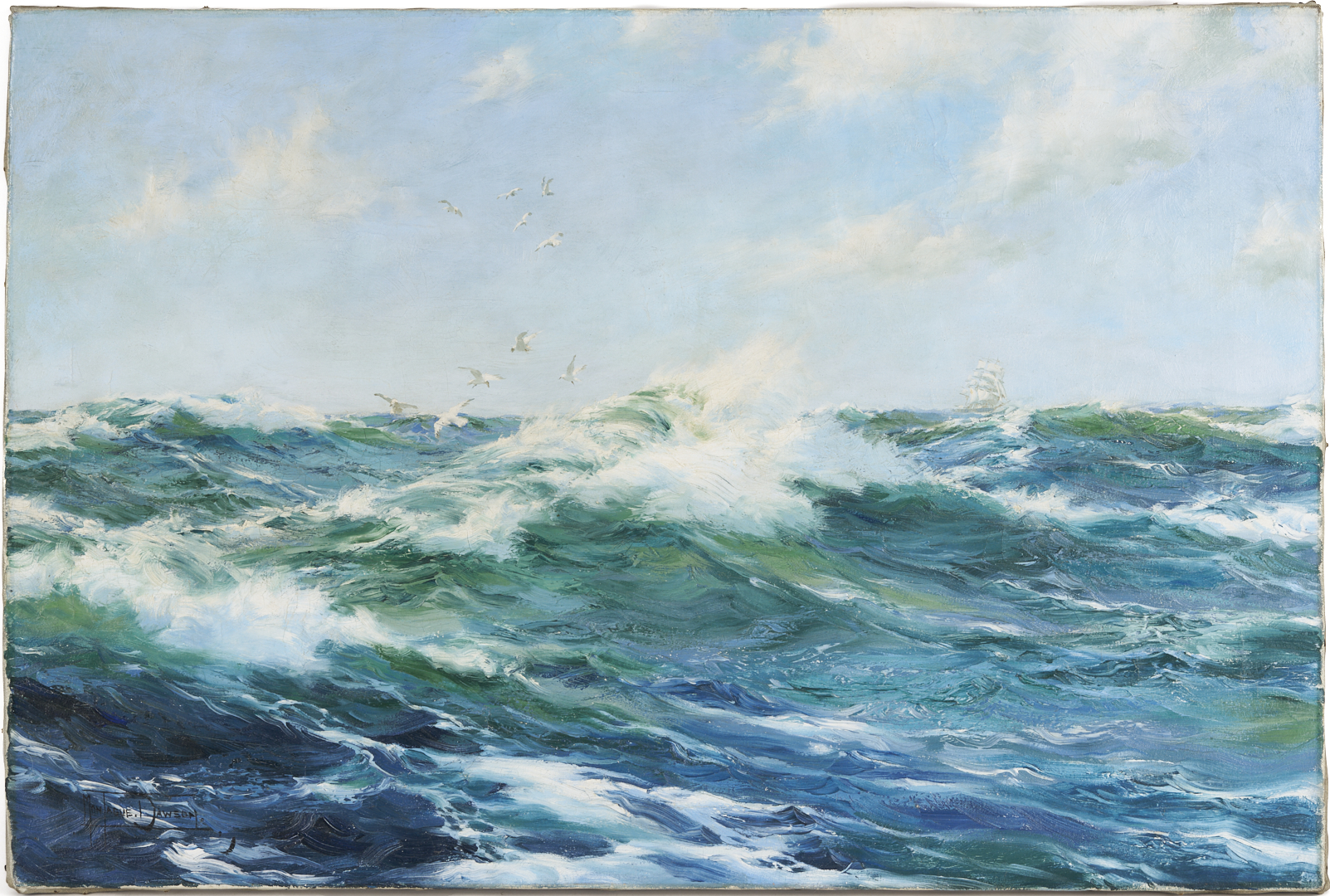 Lot 117: Montague Dawson O/C Maritime Seascape Painting