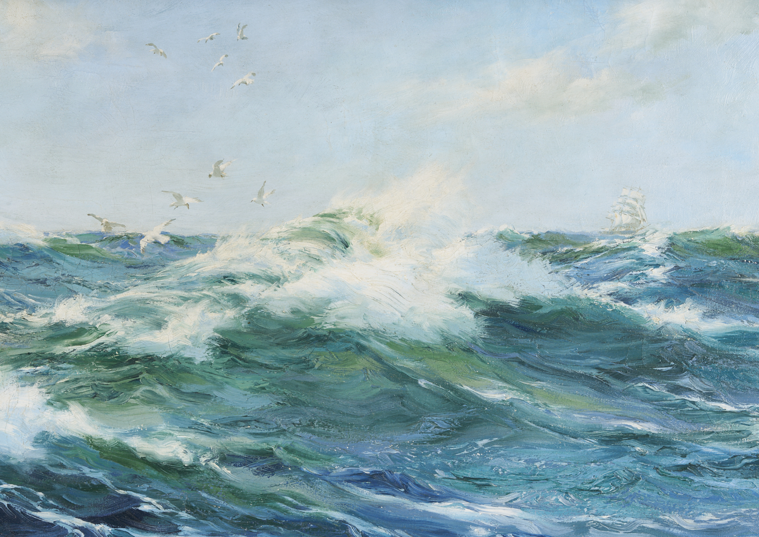 Lot 117: Montague Dawson O/C Maritime Seascape Painting