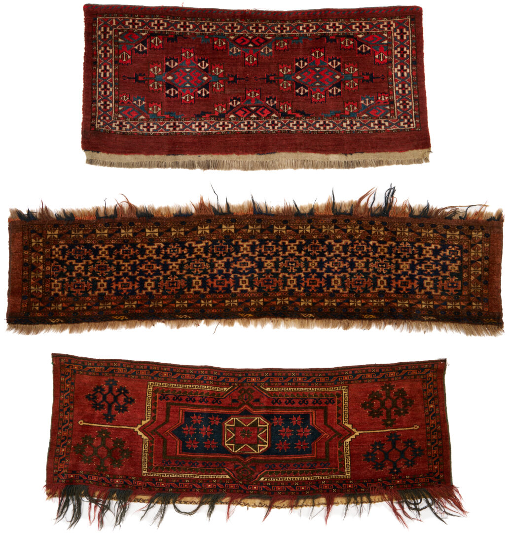 Lot 1180: 3 Antique Turkmen Weavings, Ersari and Yomud