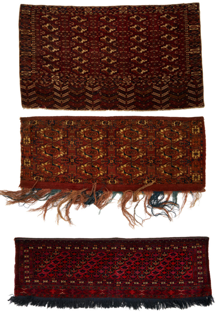 Lot 1182: 3 Antique Turkmen Tekke Torba Weavings