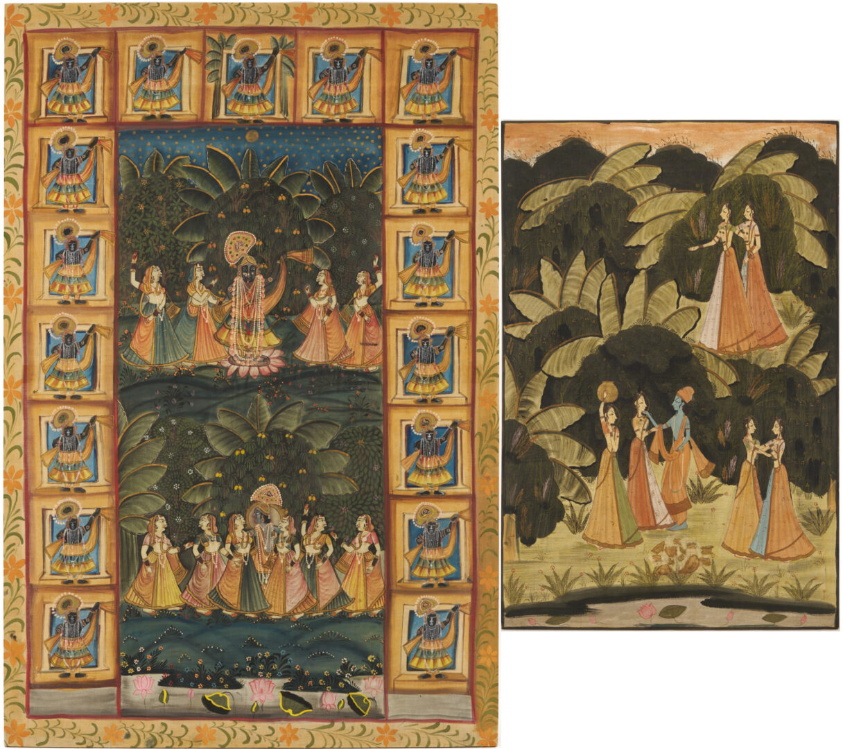 Lot 1189: 2 Large Hindu Paintings