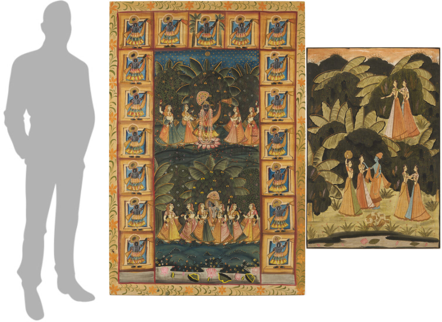 Lot 1189: 2 Large Hindu Paintings