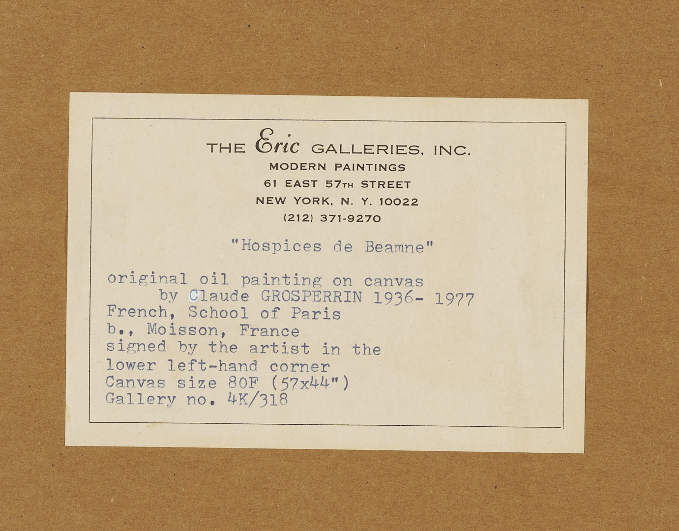 Lot 118: Claude Grosperrin Equestrian Oil Painting, Hospices de Beaune