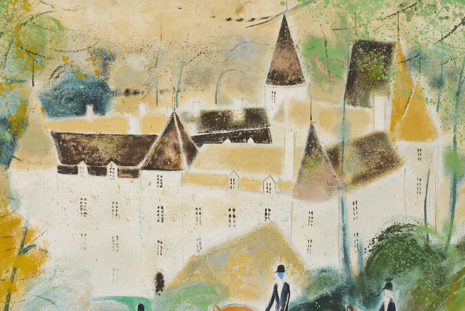 Lot 118: Claude Grosperrin Equestrian Oil Painting, Hospices de Beaune
