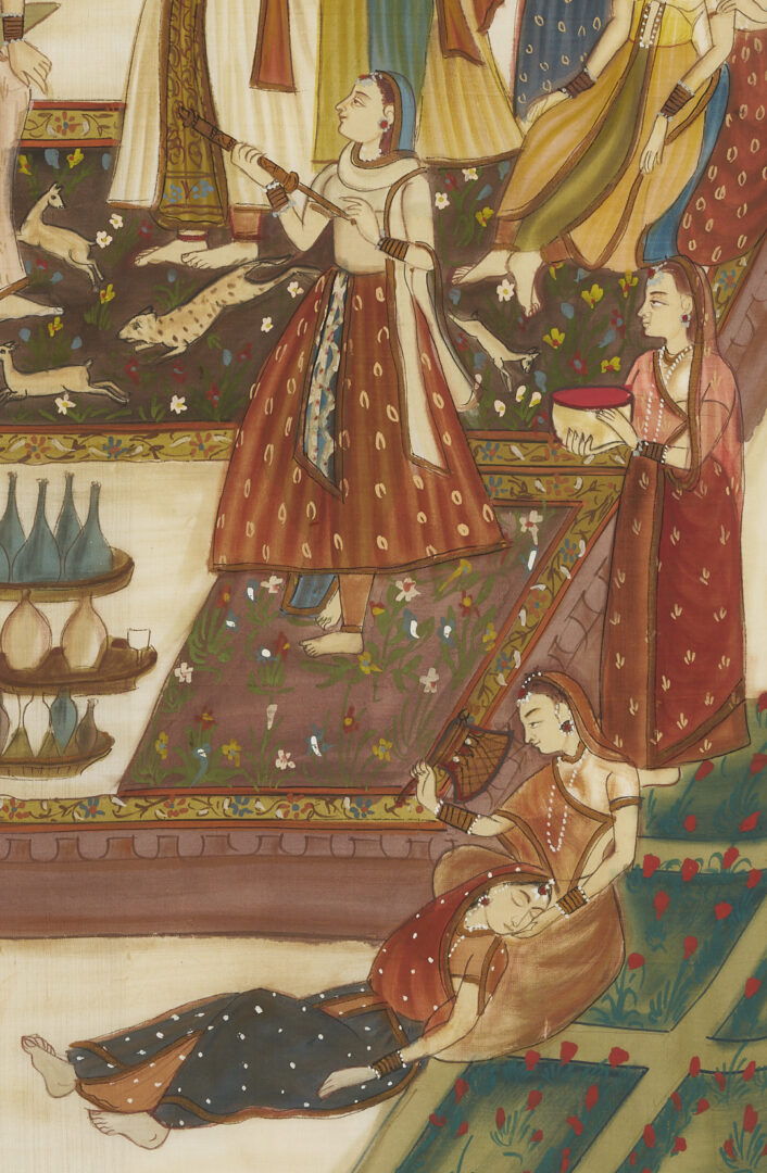 Lot 1190: Pichwai Indian Wedding Scene Painting on Silk