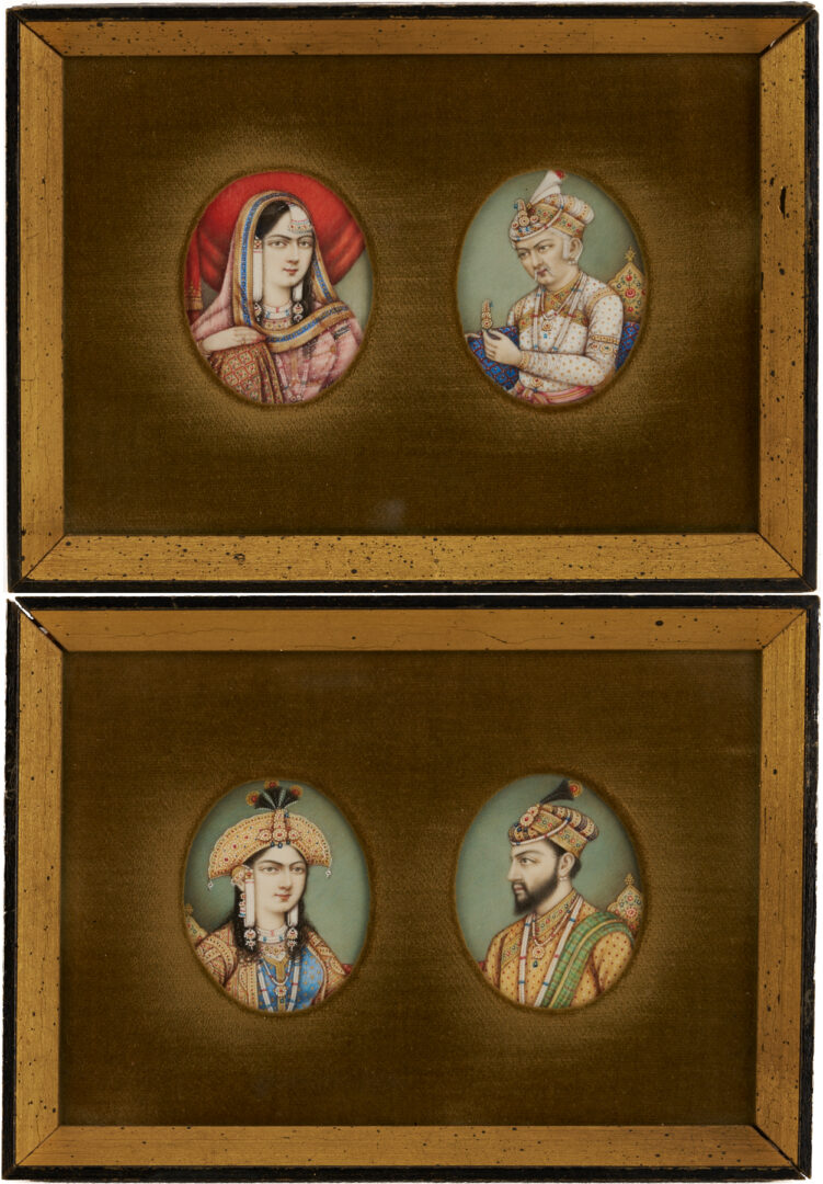 Lot 1191: 4 Indian Miniature Portraits, Royalty