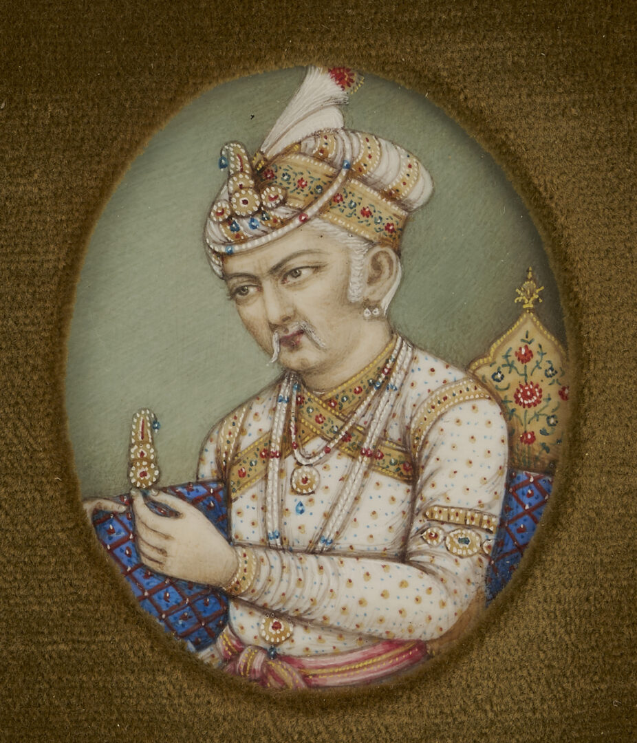 Lot 1191: 4 Indian Miniature Portraits, Royalty