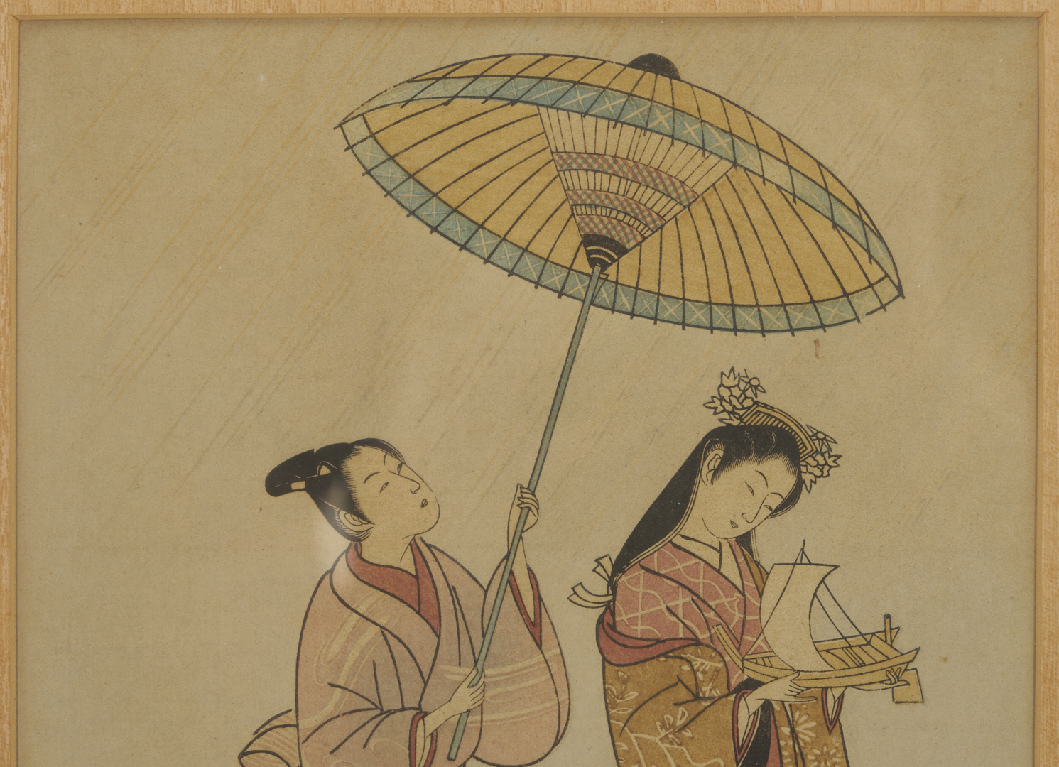 Lot 1192: 2 Japanese Bijin-ga Woodblock Prints After Harunobu & Toyonobu or Kiyomitsu