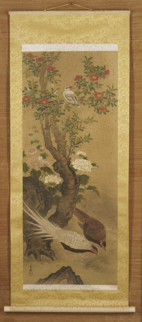 Lot 1194: Framed Chinese Scroll with Birds