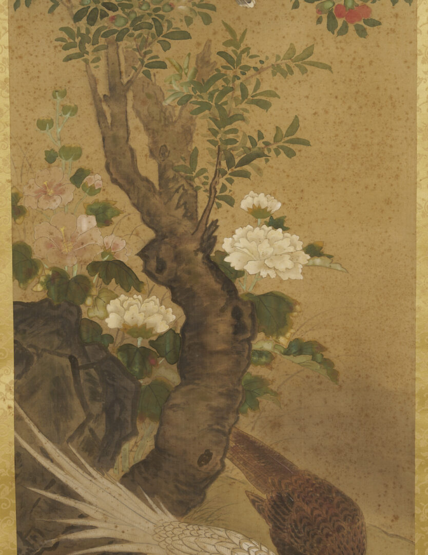 Lot 1194: Framed Chinese Scroll with Birds