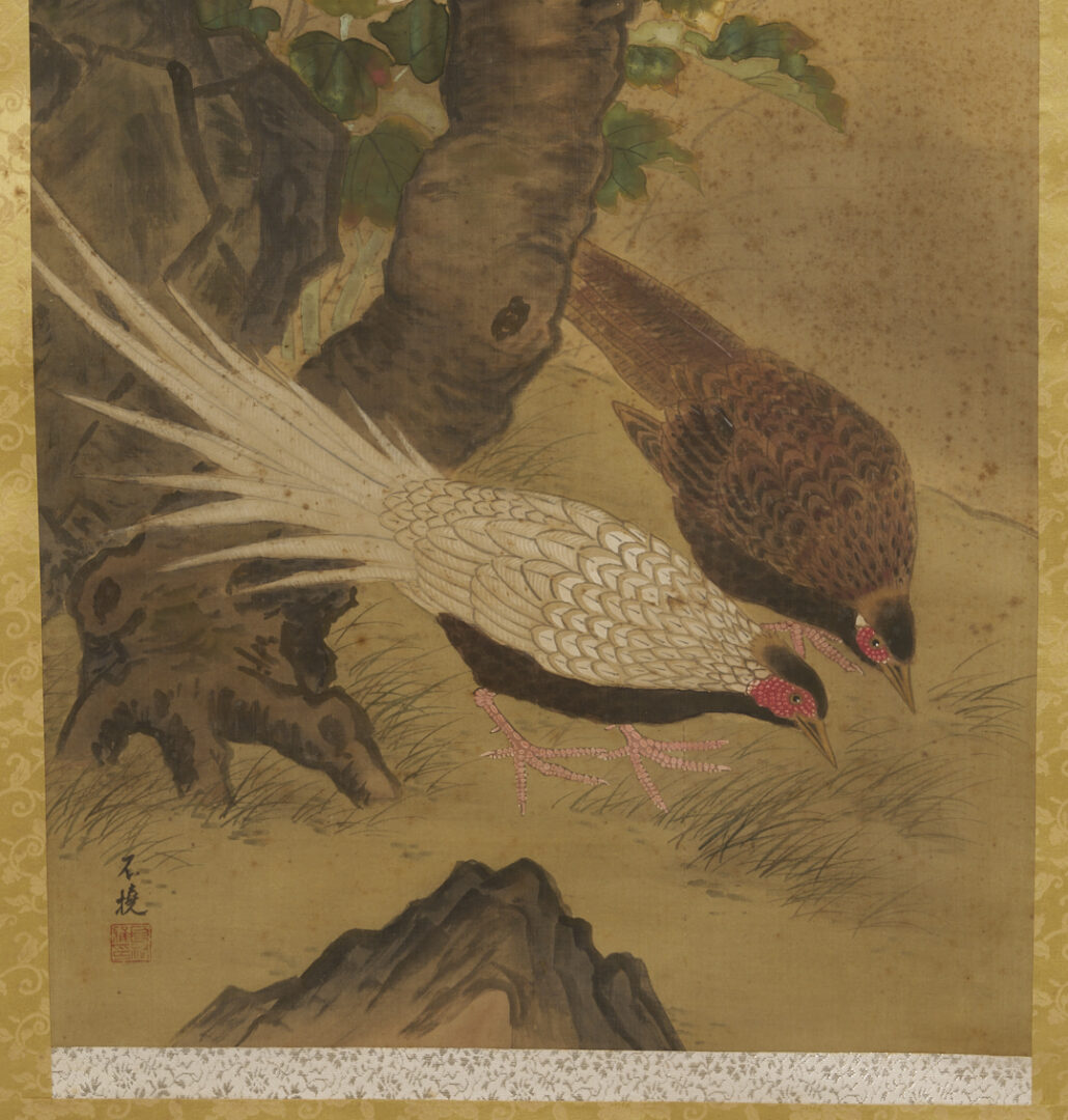 Lot 1194: Framed Chinese Scroll with Birds