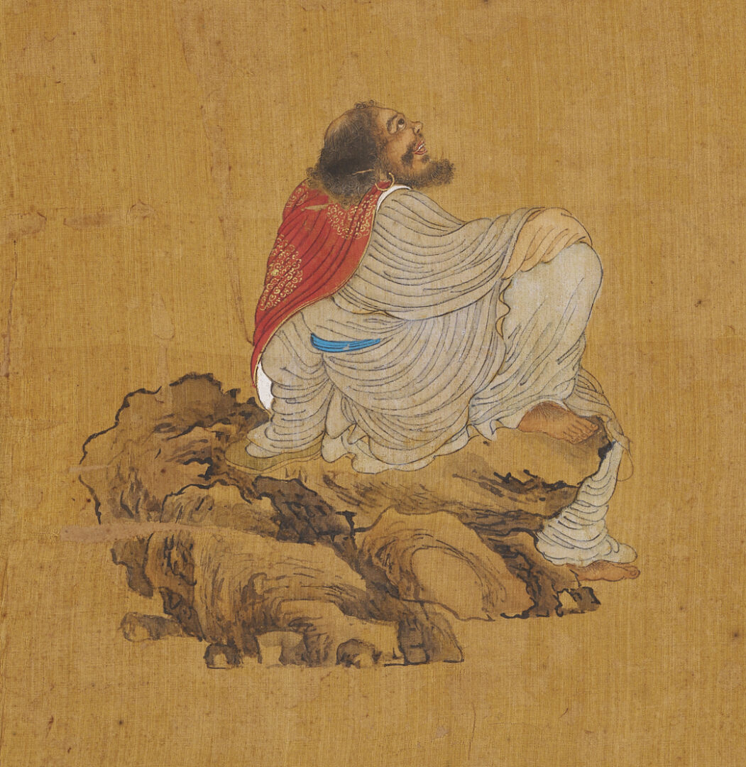 Lot 1195: Three Chinese Figural Watercolor Paintings on Silk, 19th c.