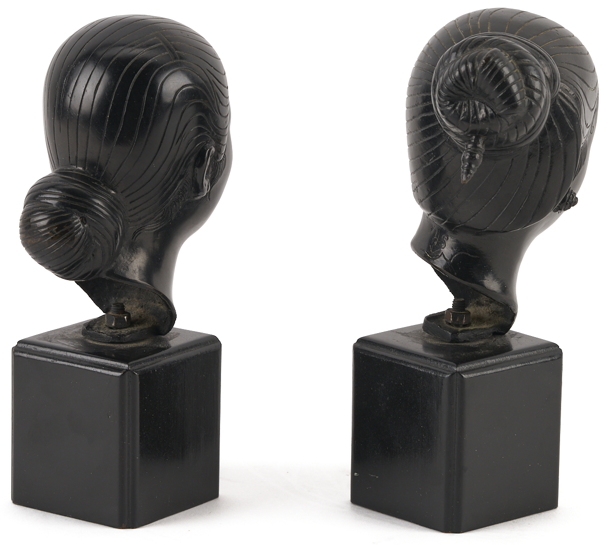 Lot 1196: Two Vietnamese Bronze Portrait Busts