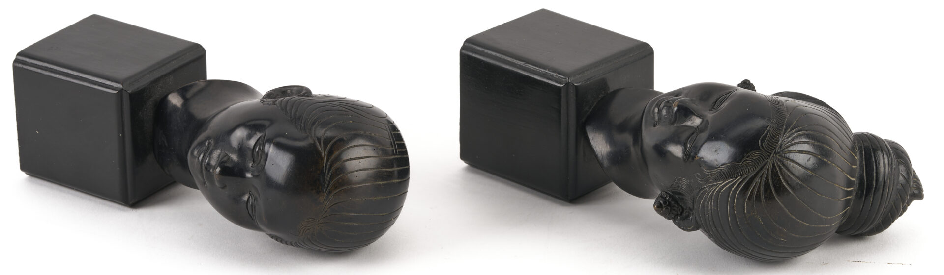 Lot 1196: Two Vietnamese Bronze Portrait Busts