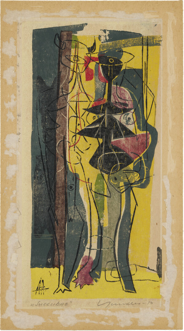 Lot 1198: 2 Early Adja Yunkers Woodcuts, Las Lolitas & Succubae