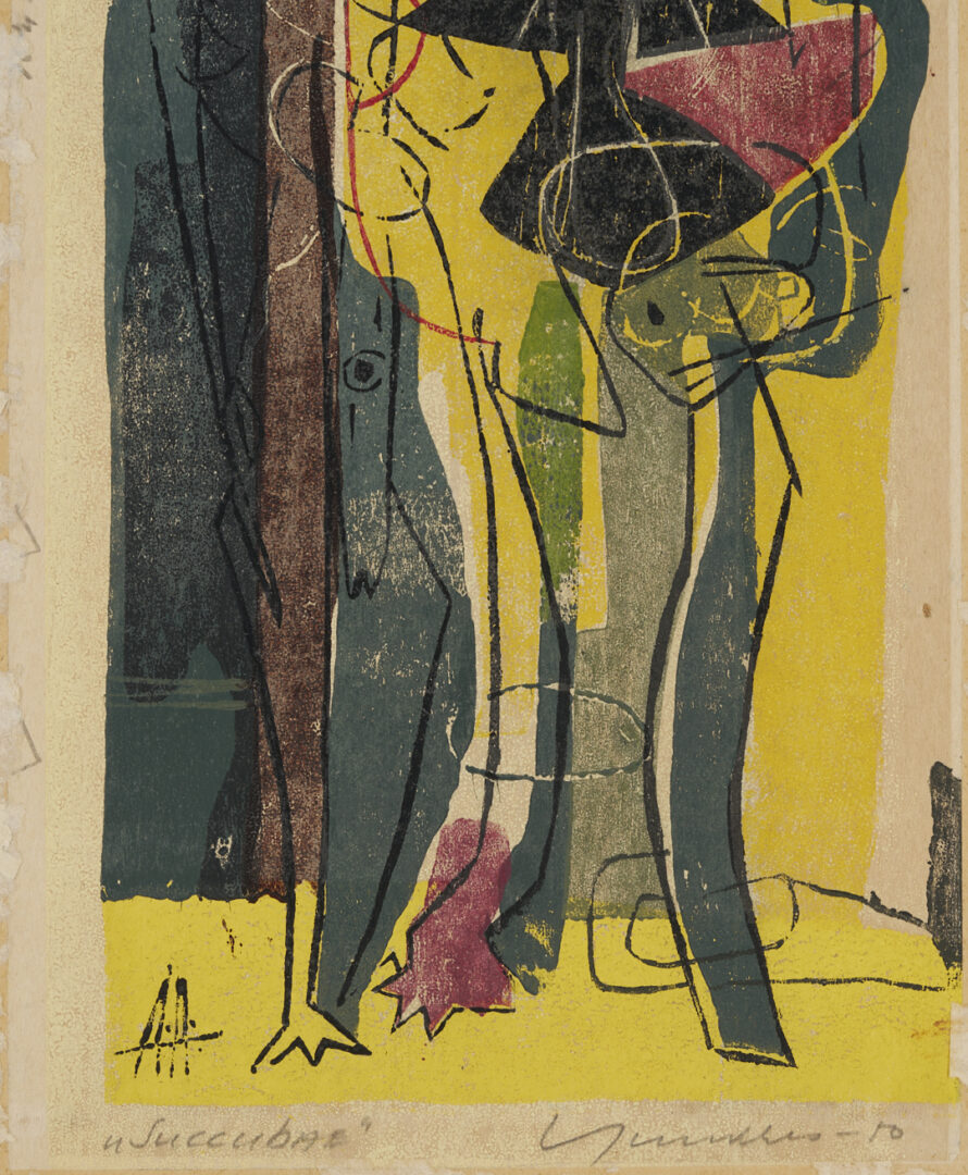 Lot 1198: 2 Early Adja Yunkers Woodcuts, Las Lolitas & Succubae