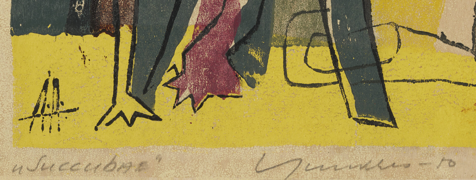 Lot 1198: 2 Early Adja Yunkers Woodcuts, Las Lolitas & Succubae